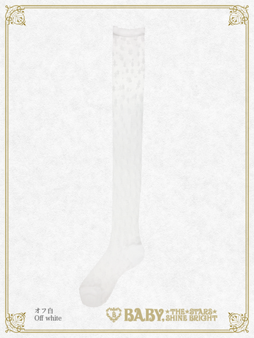 B43SC845 Fairy Crystal Snow See-Through Over Knee Socks
