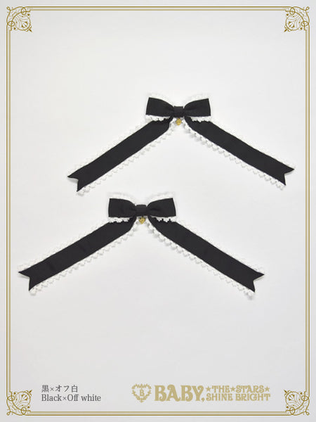 B45HA936 Grosgrain Ribbon Picot Lace Clip