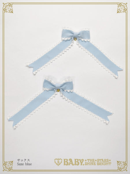 B45HA936 Grosgrain Ribbon Picot Lace Clip