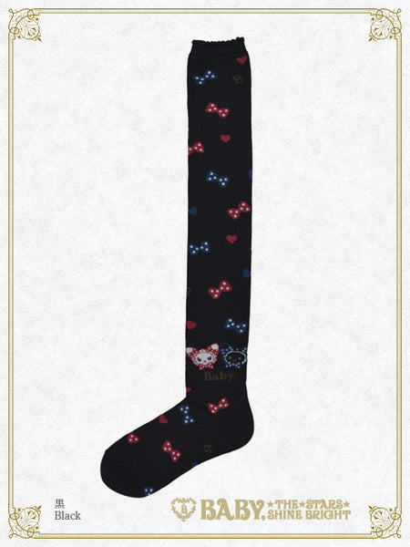 B45SC831 Nekokumya's Happy Meow Meow Gift Over Knee Socks