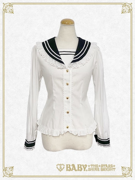 B46BL413 Best Wishes Sailor Collar Blouse