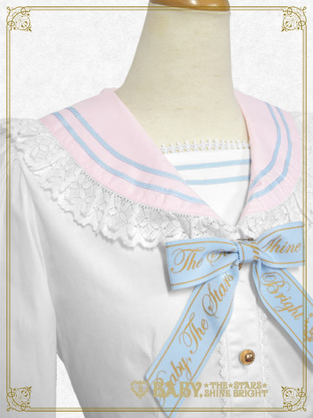 B46BL413 Best Wishes Sailor Collar Blouse