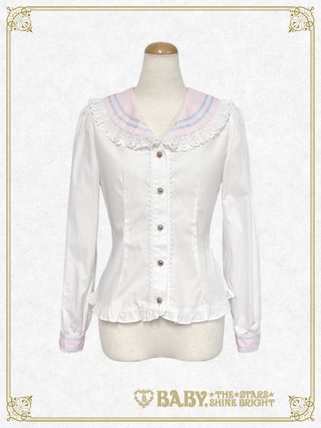 B46BL413 Best Wishes Sailor Collar Blouse