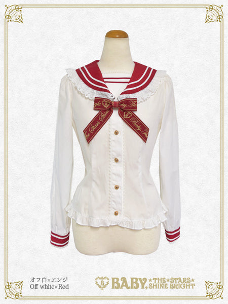 B46BL413 Best Wishes Sailor Collar Blouse