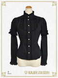 B46BL449 Snow White ♡ Lace Up Stand-up Collar Blouse