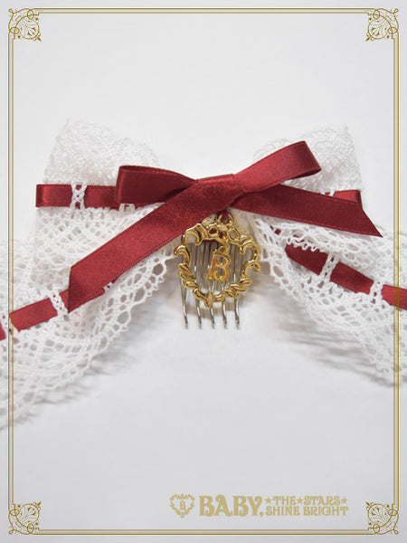 B46HA927 Strawberry Sweetheart Cake Lace Ribbon Comb