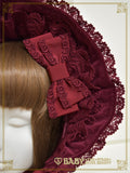 B49HA741 Velveteen Torchon Lace Bonnet