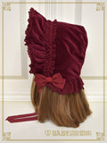 B49HA741 Velveteen Torchon Lace Bonnet