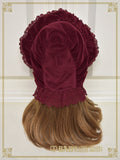 B49HA741 Velveteen Torchon Lace Bonnet