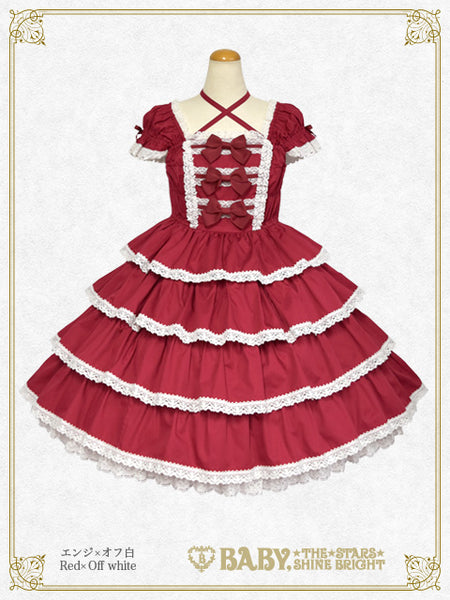 B46JS229 Ribbon Milky Sugar Jumperskirt