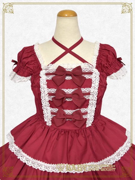 B46JS229 Ribbon Milky Sugar Jumperskirt