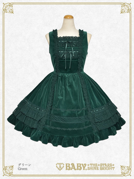 B49JS270 Velveteen Lace Frill Jumperskirt