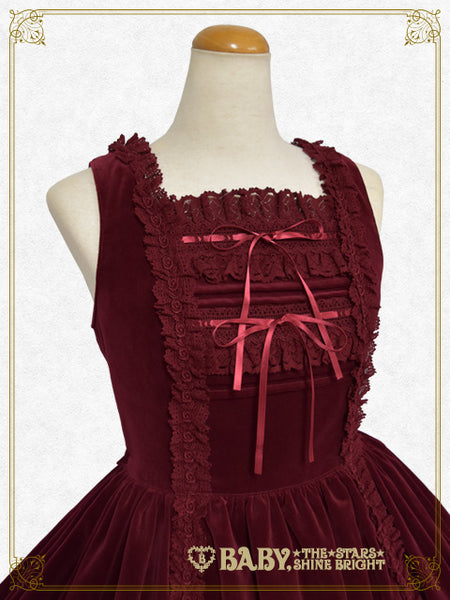 B49JS270 Velveteen Lace Frill Jumperskirt