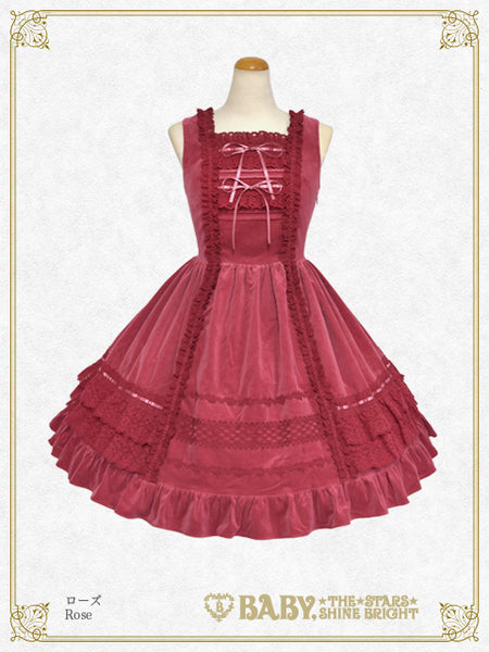 B49JS270 Velveteen Lace Frill Jumperskirt