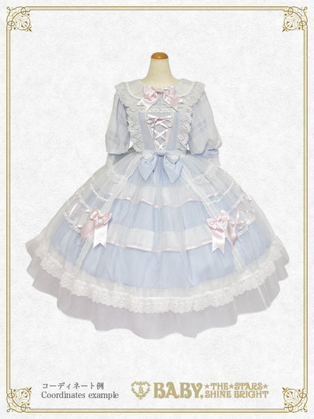 B46OP309 Haru-chan's Fluffy Sheer Block Check Usakumya Onepiece Dress
