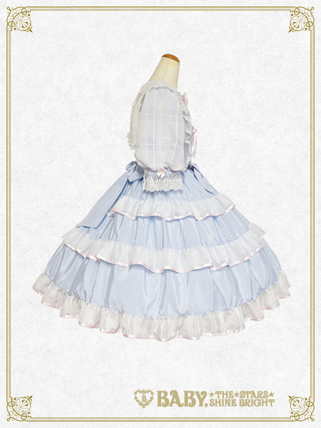 B46OP309 Haru-chan's Fluffy Sheer Block Check Usakumya Onepiece Dress