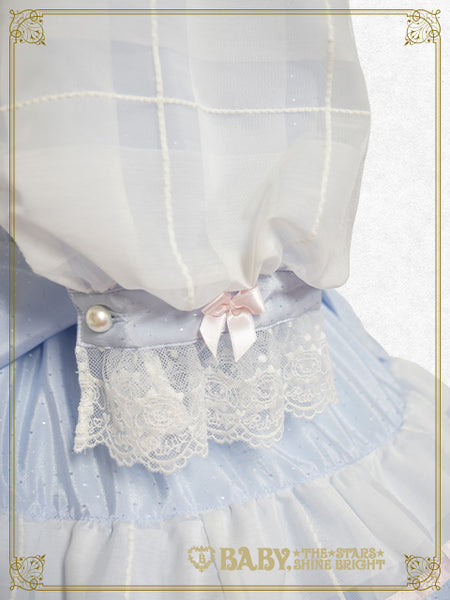 B46OP309 Haru-chan's Fluffy Sheer Block Check Usakumya Onepiece Dress