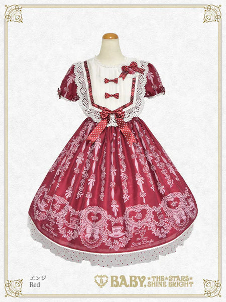 B47OP308 Sugar Rose Tea Time Printed Onepiece Dress
