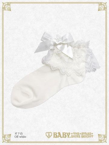 B49SC823 Tulle Lace Ankle Socks