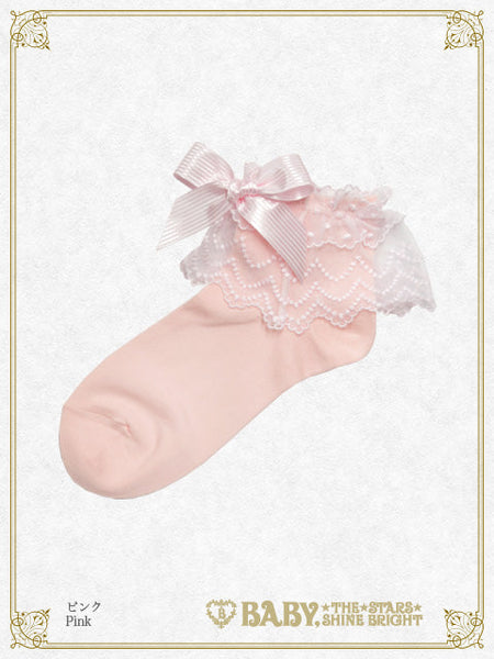 B47SC808 Tulle Lace Ankle Socks