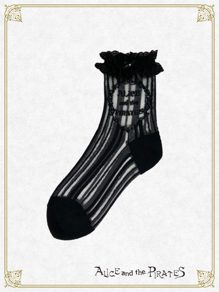P14SC810 A/P Striped See-Through Socks