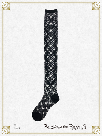 P22SC806 Rosary Ribbon See-through Over Knee Socks