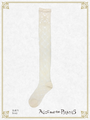 P22SC806 Rosary Ribbon See-through Over Knee Socks
