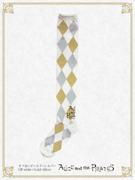 P21SC808 A/P Diamond Pattern Glitter Over-the-Knee Socks