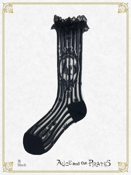 P22SC807 A/P See Through Stripe Short Socks