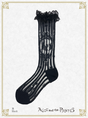 P22SC807 A/P See Through Stripe Short Socks