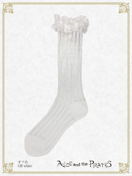 P22SC807 A/P See Through Stripe Short Socks