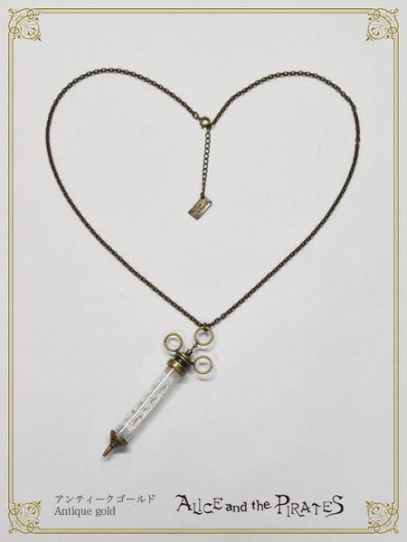 P18AC026 Heart Filled Syringe Necklace